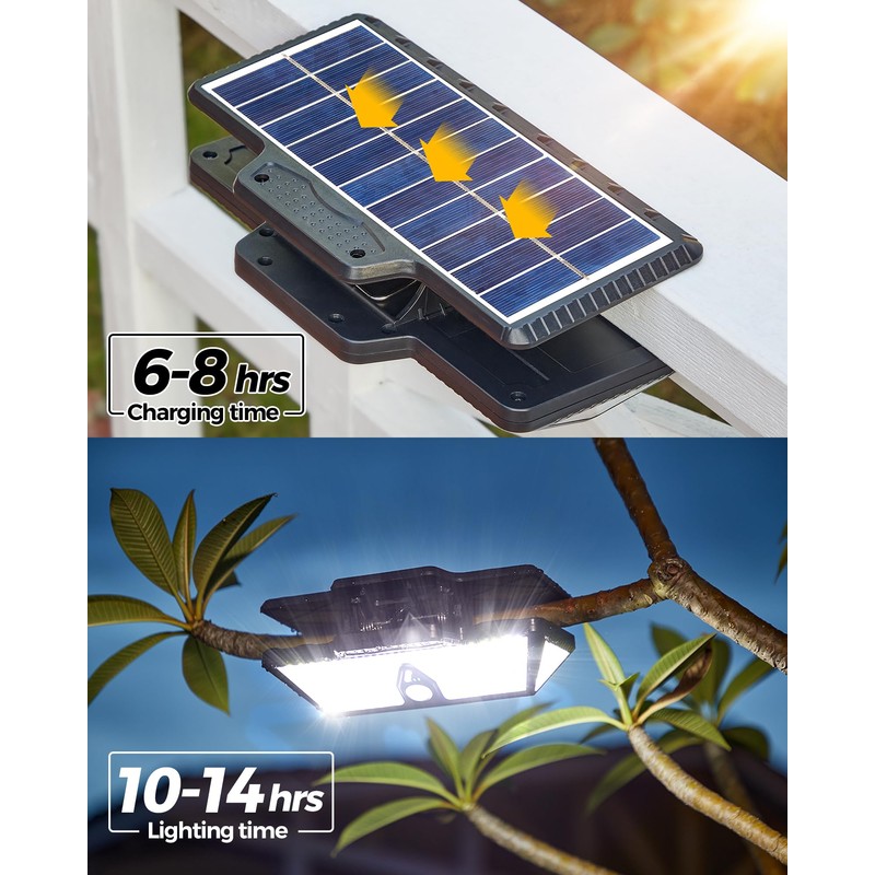 LIFENGSOLER Large Clip on Solar Lights Outdoor, 208 LEDs 1000Lum