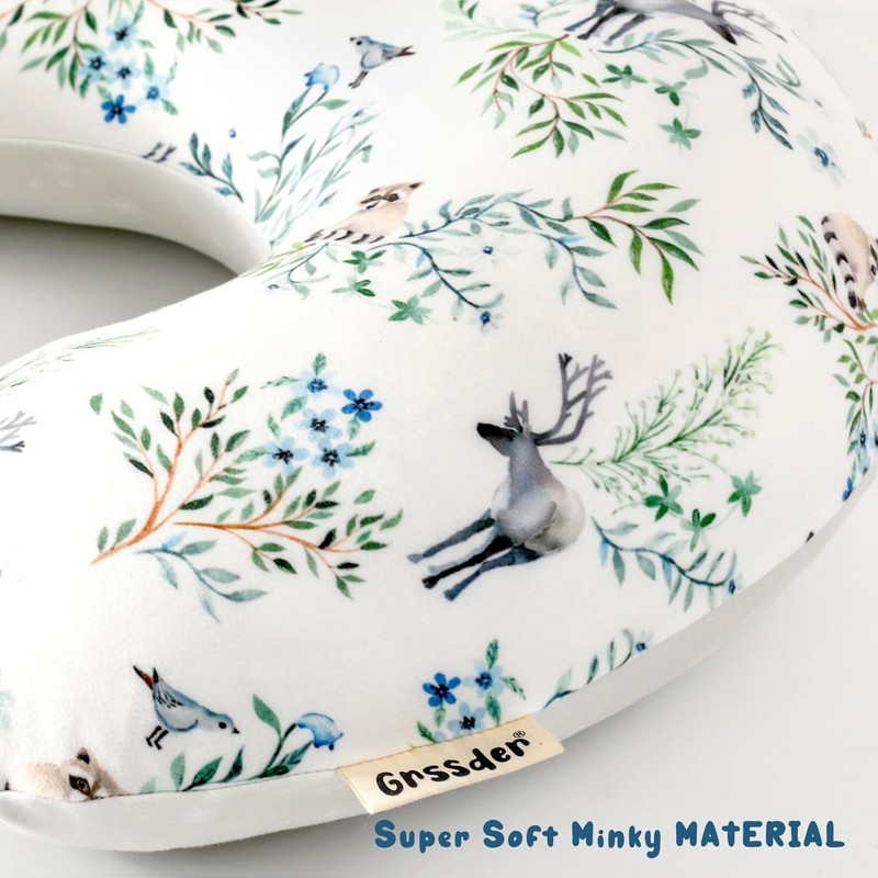 GRSSDER Nursing Pillow Cover, Stretchy Soft Minky Fabric Covers, Fit