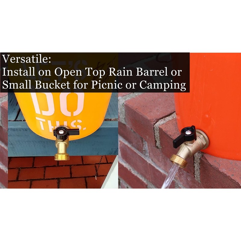 RAINPAL RBS005 Brass Water Container/Rain Barrel Quarter Turn Spigot(LF Compliant,