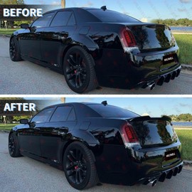 Rear Trunk Spoiler for 2011-2023 Chrysler 300 300C 300S Touring Limited, Rear Spoiler Highkick Duckbill Style Wing ABS Material Glossy Black
