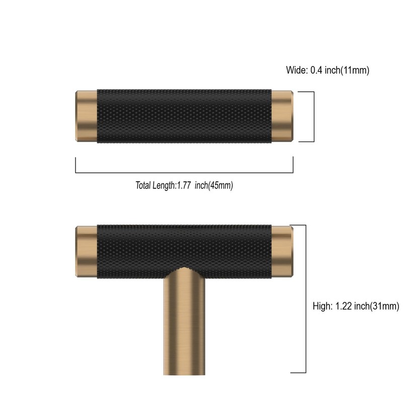 Amerdeco UK0026 Pack of 10 Furniture Knobs T Cabinet Knobs