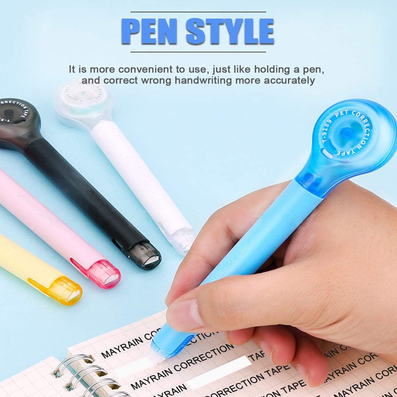 Johiux Pack of 5 Pen Shape Correction Roller, Correction Tape,