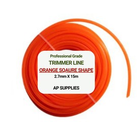 Strimmer Trimmer Line, Trim Cord Cable / Garden Grass Wire / Grass Trimmer / Strimmer Cord - superior cutting performance for all your lawn care and gardening needs.… (Orange Square, 2.7mm X 15m)