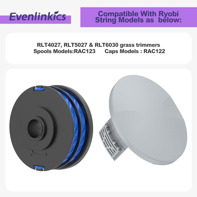 EVENLINKICS Thread Spools, Compatible with Ryobi RLT4027, RLT5027 & RLT6030,