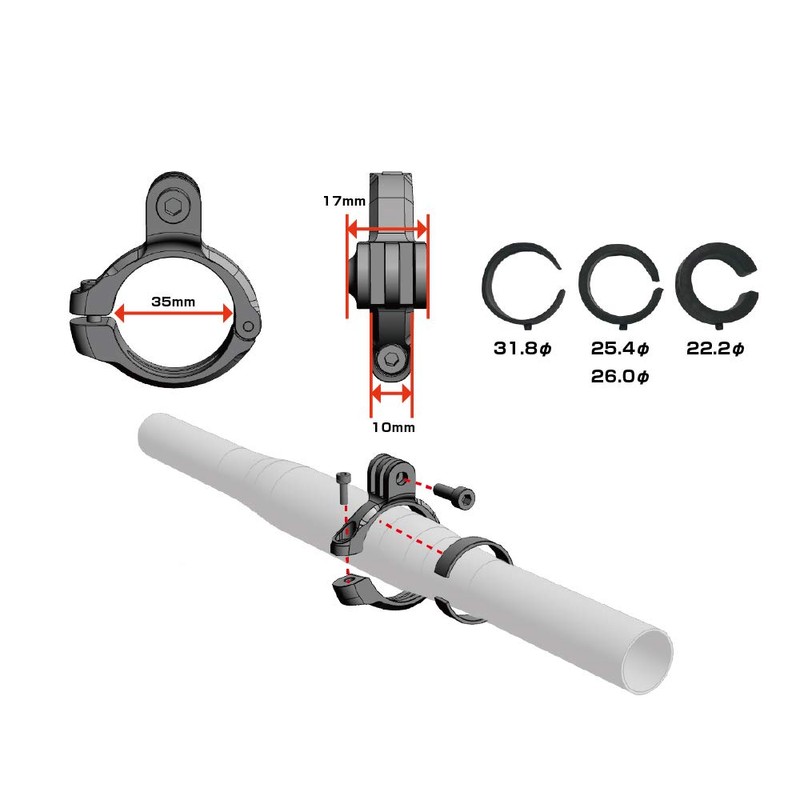 REC-MOUNTS Handlebar Mount Type 7 Go Pro for Hero Series