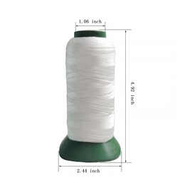Bonded Nylon Sewing Thread 1500 Yards Heavy Duty Nylon Thread Size 69 210D/3 Upholstery Thread for Leather Canvas Jeans Weaving（Whtie)