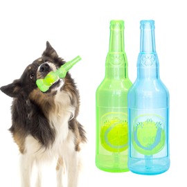 EliphonTowne 2 Pcs Squeaky Dog Toys - Ball in A Bottle Dog Toy, Indoor & Outdoor Interactive Pet Chew Toy, Bottle Shape Toys for Boredom, pet animalcage 0604