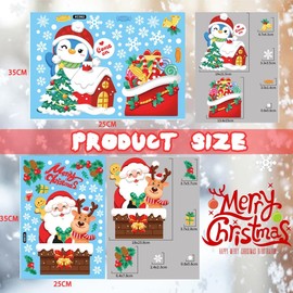 ZEPIQOR Weihnachten Fenstersticker, Weihnachten Fensterbilder, Doppelseitige Wiederverwendbare Statisch Haftende PVC Aufkleber für Glasfenster Weihnachten Dekoration