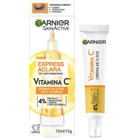 Garnier Express Aclara™ Crema de Ojos Anti-Ojeras con Vitamina C, Niacinamida y Cafeína – Ilumina y Desinflama, 15 ml