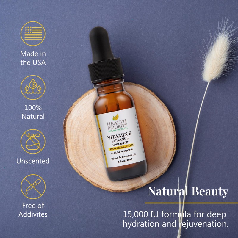 Health Priority Naturals Organic Vitamin E Oil for Skin -