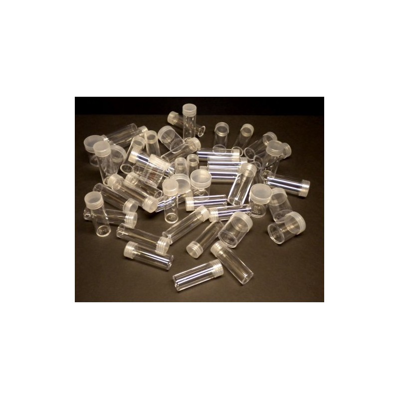 50 Coin Tubes, Assorted Sizes - Crystal Clear and Archival