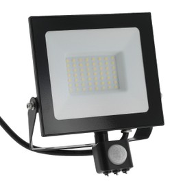 JEGS Compact LED Slim Floodlight PIR Security Light IP65 50W 4000K Outdoor Light