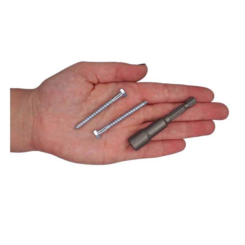 (Pack of 50) DIN 571 Galvanised Steel Hexagon Wood Screws