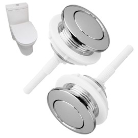 ﻿ 2 PCS Toilet Flush Button, 38mm Single Press Push Button Round Head Toilet Cistern Push Button, Toilets Flush Buttons Replacement for Household Toilets Tank Parts Replacement