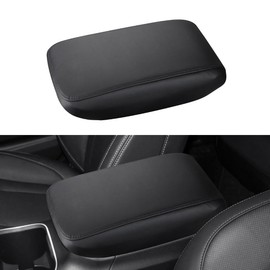 INTGET Car Center Console Cover for 2024 2025 Subaru Outback Legacy Accessories 2023 2022 2020 2021 Leather Armrest Cover Arm Rest Box Lid Cover Seat Protector (Black Stitches)