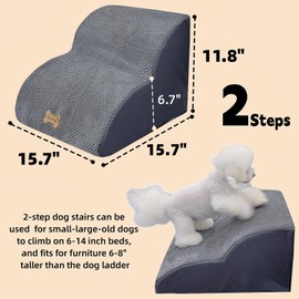 Necrely 4-Step Dog Stairs for High Beds 18-24 Inch Pet Steps 2 3 4 5 Tier Ladder Non-Slip Sturdy Ramp Small Medium Large Dog Steps to Couch Bed Old Dogs Balanced Pet Stairs for Getting on Bed