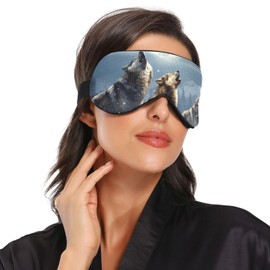 xigua Wolf Sleep Eye Mask Breathable Soft Light Blocking Eye Mask Adjustable Eyeshade Cover for Women Men