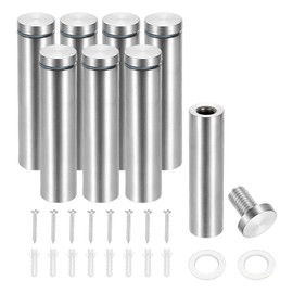 PATIKIL 19x80mm Standoff Screws, 8 Pack Stainless Steel Wall Mount Sign Standoffs Mounting Hardware Advertising Nail for Hanging Acrylic Picture Frame, Silver
