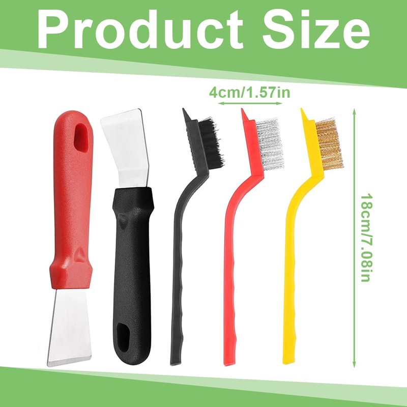 DLPRK 5 Piece Wire Brush Set, Stainless Steel Brass and