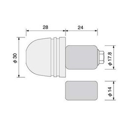 ハリケーン(HURRICANE) アルミサイドキャップ P30砲弾型 レッド HB0314R バーエンド
