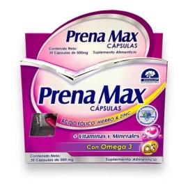 Prena Max Cápsulas C/30 / Ácido Fólico, Hierro, Omega & Zinc