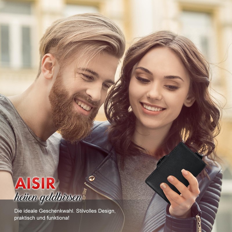 AISIR Wallet, Slim Wallet, Men's Mini Wallet with RFID, Men's