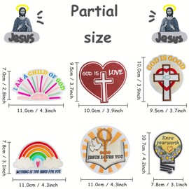 IANZE 12PCS God is Good Iron on Patches, Bible Verse Christian Patches for Clothes, Dress, Hat, Jeans, DIY Accessories