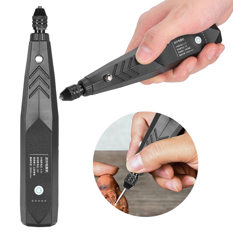 Electric Grinder Small Handheld Grinding Machine Carving Tool Black