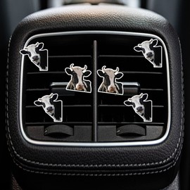 Cow Print Air Vent Clips, 6 Pcs Cute Black Cow Car Air Fresheners Vent Clips Funny Car Decoration Car Interior Decor Car Accessories for Women Men