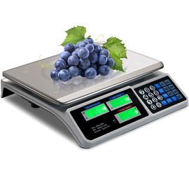Safstar Electronic Price Computing Scale, Food Fruit Vegetable Weighting Scale 66 lb, Rechargeable Battery, Stainless Steel Platform for Market, Vendors, Grocery Retail Stores Deli Scale