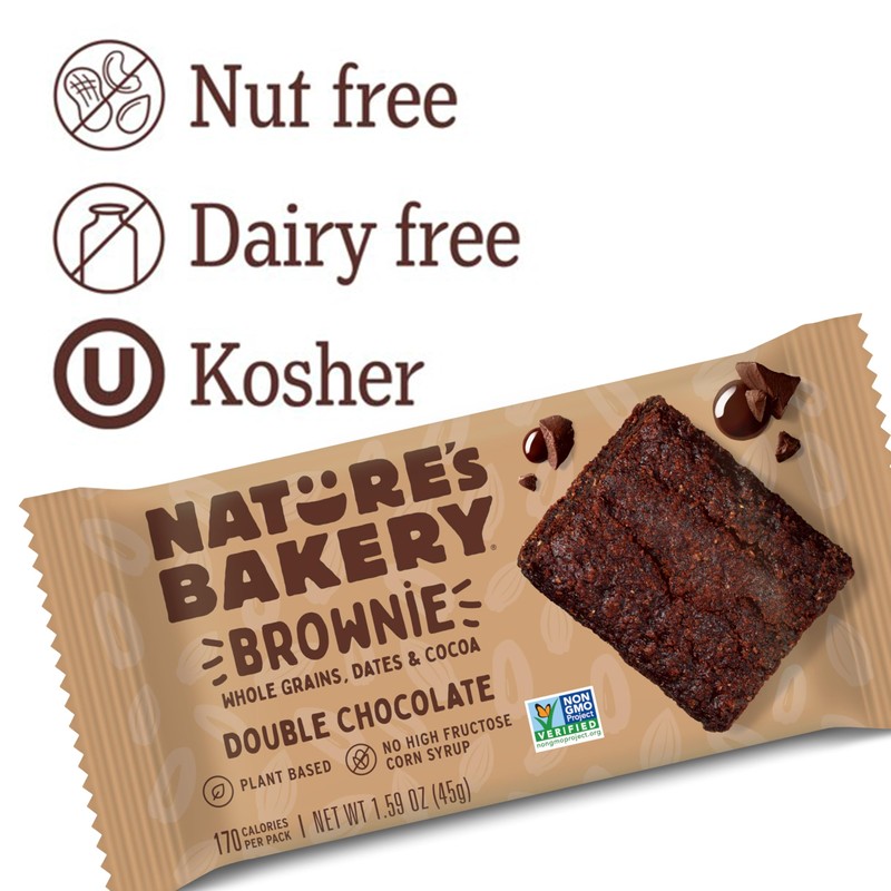 Nature’s Bakery Double Chocolate Brownie Bars, Whole Grains, Dates, and