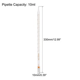 PATIKIL Graduated Dropper Pipettes, 4 Pcs 10ml Reusable Borosilicate Glass Pipette for Transfer Liquid for Laboratory, Chemistry, Clear