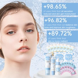 29PCS Milk Skincare Set,Nourishing & Moisturizing Skin Care Sets & Kits Cleanser,Serum,Eye Cream,Face Cream,Face Mask,Body Scrub,Skincare Set for Teenage Girls Women,Deep Hydrating Skin Care Set