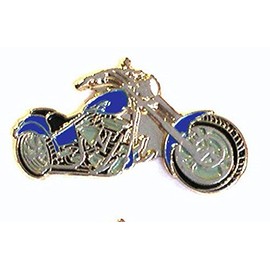 Metal Enamel Pin Badge Brooch Custom Bike Chopper Motorcycle Blue