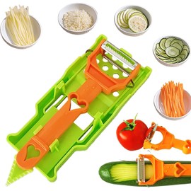 Multifunctional Kitchenware Julienne Peeler Set, 2 in 1 Vegetable Cutter and Parer, 2025 New Upgrade Multifunctionals Kitchen Gadgets for Potato Fruit Orange Lemon Squeezer