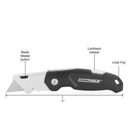OEMTOOLS 25537 Folding Lockback Utility Knife with Blade Dispenser
