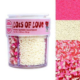 Mystic Sprinkles Valentine's Day 4 Cell Sprinkle Assortments (Petite, Lot's of Love Sprinkle Assortment)