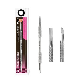 STALEKS PRO Cuticle Pusher Inclined and Straight - Manicure and Pedicure - Stainless Steel Expert 90/5