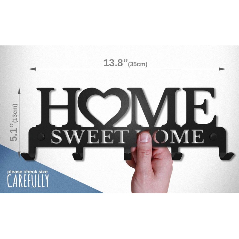 SirHoldeer Wall Coat Hooks, Black Coat Hook, Coat Rack with