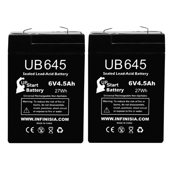 2 Pack UB645 6V 4.5AH Battery for LA640, FP640, CP640,