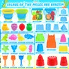 Collapsible Beach Toys Set for Kids Toddlers, Travel Sand Castle