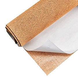 BENECREAT 2mm Thick Adhesive Cork Roll Liner, 12x24 Inch Insulation Cork Roll for Bulletin Board, Coasters, Door Signs and Floor Wall Decors