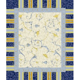 Bassetti Oplontis Placemats, Cotton, Blue, 50 x 150 cm x 1 cm