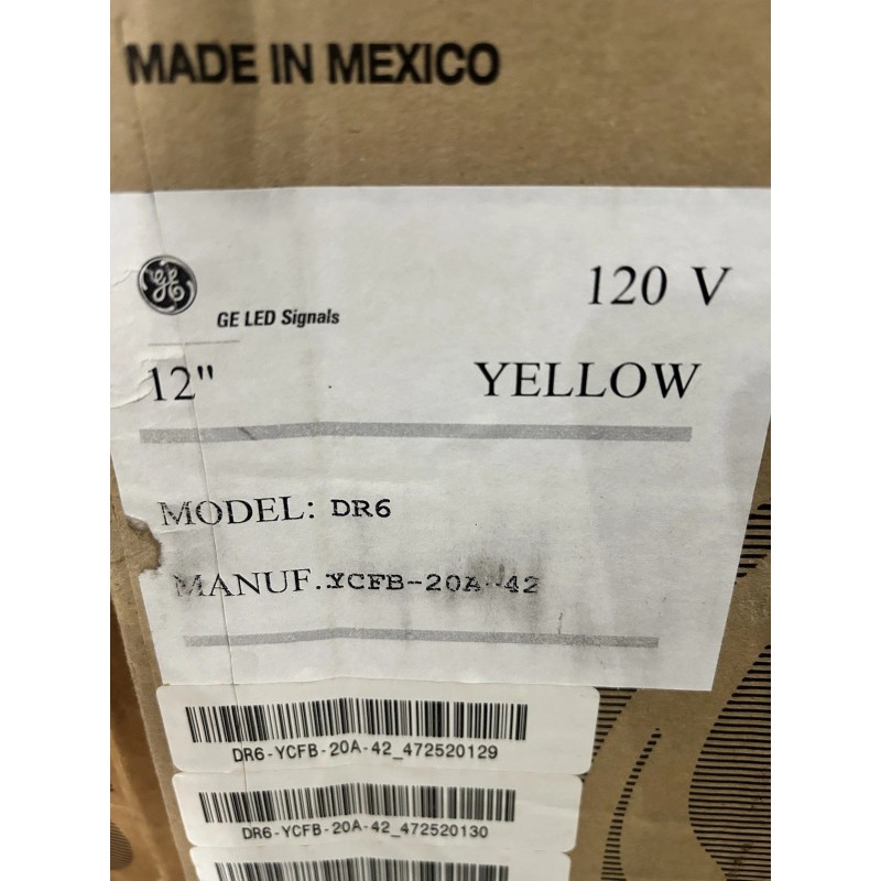 NEW 12" GE YELLOW LED Traffic Light Signal Lens 120v