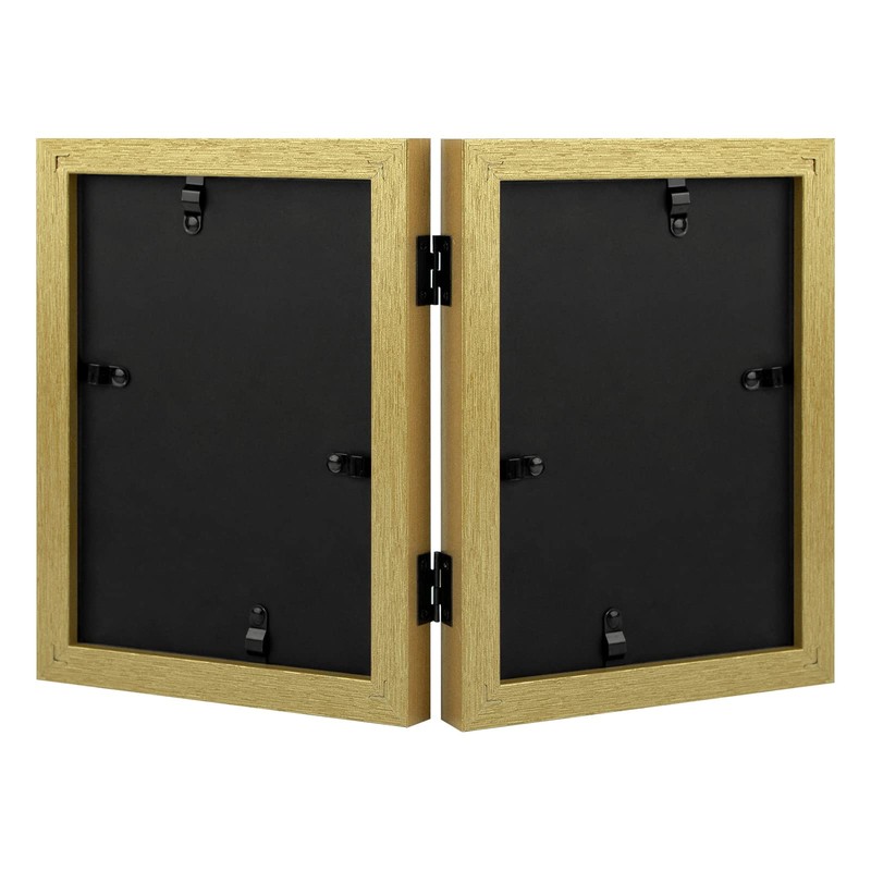 Frametory, 5x7 Double Picture Frame Hinged 2 Photos Frame Collage,