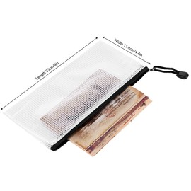 12 Pieces Plastic Wallet Zip Document Folder/PVC Waterproof Document Folder Bag/Mesh Zipper Pouch Travel Pouch File Storage Ziplock Zipper Bag.