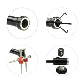 Flexible Claw Grabber Tool Claw Picker 24.4in, Bendable Hose Reacher Claw Pickup with LED Light, Long Handy Reaching Assist Tool for Litter Pick Home Sink Drain and Metal Small Items (Black)