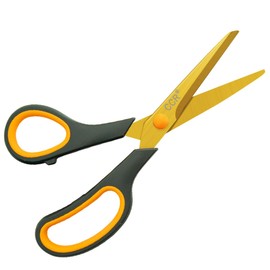 CCR Scissors 8 Inch Soft Comfort-Grip Handles Sharp Titanium Coating Blades, 4-Pack