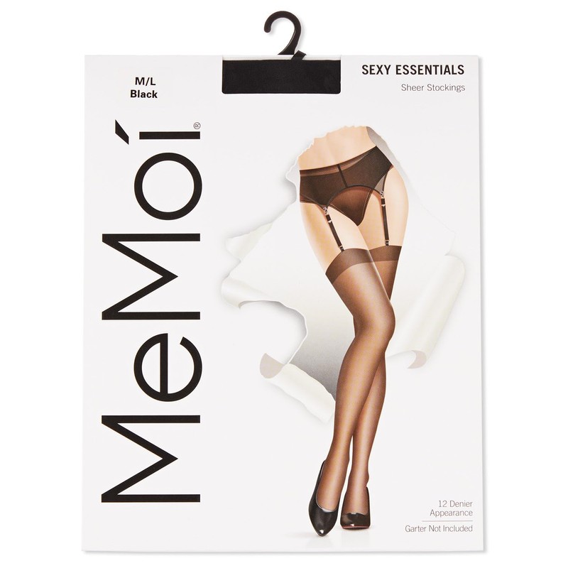 MeMoi Women's Crystal Sheer Sheer Toe Stockings Red M-L