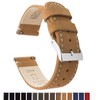 BARTON WATCH BANDS 20mm Gingerbread/Linen Quick Release Top Grain Leather